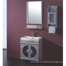Glass PVC Bathroom Cabinet Furniture (B-515)